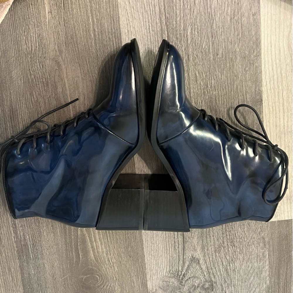 Jeffrey Campbell Talcott Ankle Boots RARE Blue Black Marble Size 8 - Picture 5 of 12